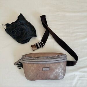 GUCCI GUCCISIMA IMPRIME MONOGRAM CANVAS BELT BAG FANNY PACK BUMBAG WAIST BAG